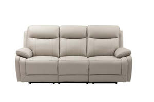 Lounges Sofas: Scott Leather 3 Seat Recliner