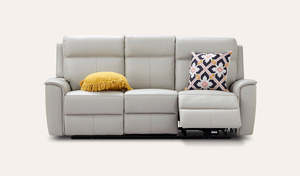 3 Seat: Archie Leather 3 Seat Electric Recliner