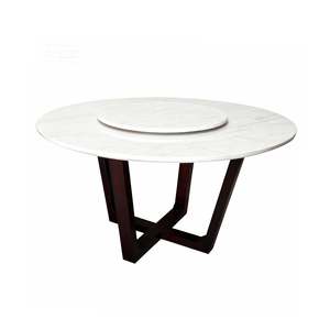 Everyday Low Price: Omaha Round Marble Top Dining Table with Solid Wood Legs