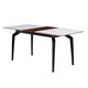 Nebraska Extension Dining Table Ceramic - Extendable, White Smoke