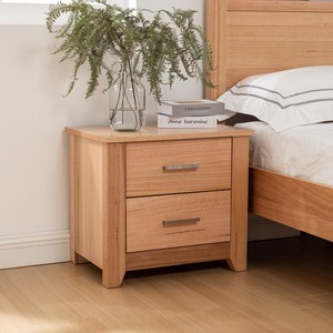 Lamp Side Tables: Portland Bedside Table Messmate - Brown