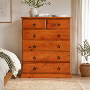 Troy Tallboy 6 Drawer/8 Drawer (Warm Honey)