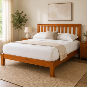 Bedroom: Classic Bed Frame (White/Warm Honey/Black)