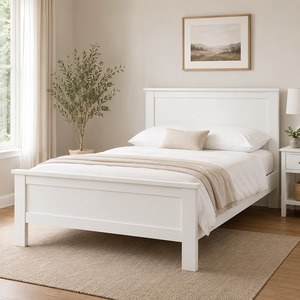 New Master Queen Bed Frame (White/Warm Honey/Black)