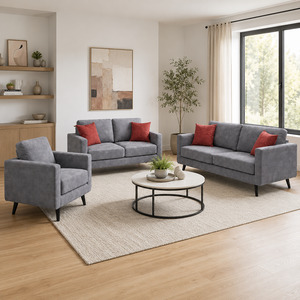 Sofa 1: Stationary Velvet Fabric Sofa