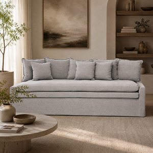 Sofa 1: Cloud Slipcover 3 Seater Sofa Daybed W230cm (Cement)