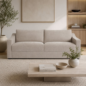 Sofa 1: Asha 3 Seater Sofa W231cm (Beige / Cream)