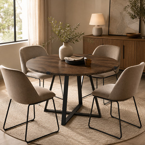 Dining Tables: Capri Round Dining Table W110cm (Dark Oak)