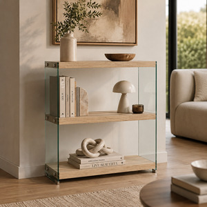 Bookcase Glass Side Panel Bookcase