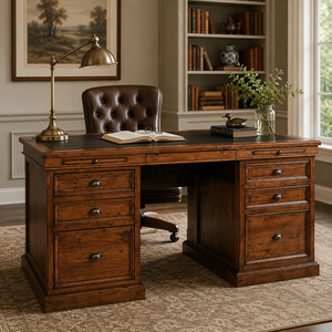 Office Desk: Office 6 Drawer Desk W174cm