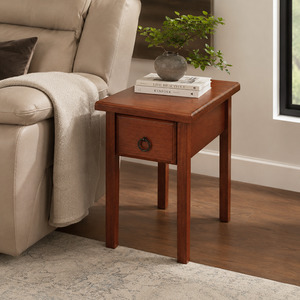 Mustang Solid Wood Side Table - Brown