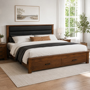 California Solid Wood Bed Frame - Rustic Nutmeg