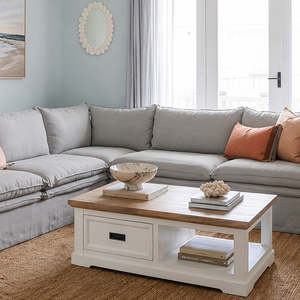 Dining Living: Parisian Coffee Table Solid Wood 120*70*45cm