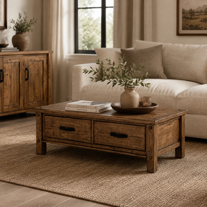 Dining Living: Oberon Coffee Table Solid Wood 120*60*38