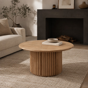 Dining Living: Rho Coffee Table 85cm Round Natural Oak