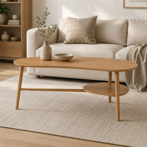 Dining Living: Oslo Coffee Table Shaped with Shelf