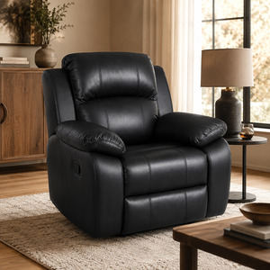 Sofa 1: Katie 1 Seater Recliner Bonded Leather - Black