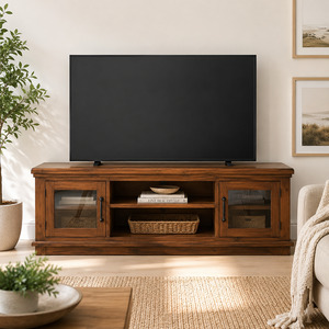 Dining Living: California Solid Wood TV Unit - Rustic Nutmeg