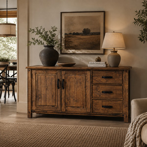 Lamp Side Tables: Oberon Sideboard Buffet Table Solid Wood 160*45*80