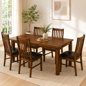Dining Living: California Solid Wood Dining Table - Rustic Nutmeg