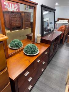 Bedroom Sales: NOVA Dresser 6 Drw & Mirror -CLEARANCE