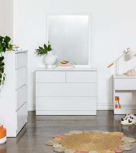 Dressing Table: ASTRA 4 Drawer Dresser & Mirror