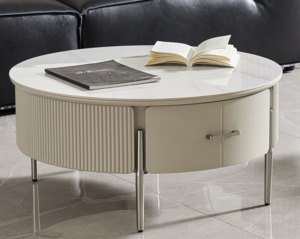 Snow Round Coffee Table-Beige