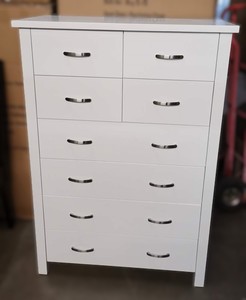 Products: TALLBOY in SOLID WOOD 8 DRAWER WHITE SWAN