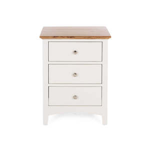 Bedsides Nightstands: Jessica 3 Drw Bedside OAK TOP (L50 W45 H65CM)