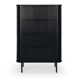 Tallboys: Anders Tallboy 4 drawers (Black Oak) (W79 D46 H115CM)