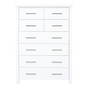 Maestro 8 Drawer Tallboy White (W900 D400 H1300 mm)