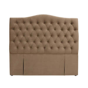 Milton Upholstered Buttoned Headboard (Brown) - Super King (W1850 H1400 D130mm)