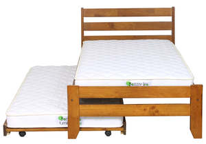 Bedroom Timber: Sammie-Single-trundle-2x-Bonny-Oak