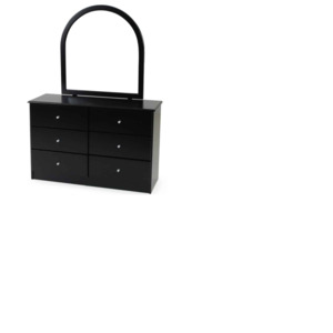 Bedroom Black: Black Pearl 6 Dresser And Mirror