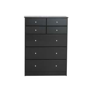 Bedroom Black: Black Pearl 7Drawer Highboy