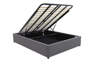 Denver Gas Lift Storage Bed Base (Grey) - Super King (W183 x H35 x D208 CM)
