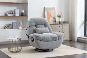 Accent Chairs: Manchester Swivel, Electric Recliner with Mobile Holder