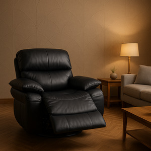 Accent Chairs: Blackstone Recliner, Rocker and Swivel - Leather