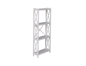 Living Room Furniture: Dixon Bookcase White - 1230x400x300MM