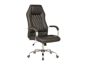 Living Room Furniture: Robin Office Chair Black with White Stitching