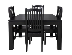 Solid Wood Dining Suite Black