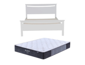 Medallion Bed Frame (White) +SleepTime X-Firm Mattress Queen