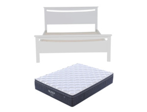Medallion Bed Frame (White) + SleepTime Ultra Mattress Queen