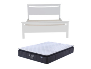 Medallion Bed Frame (White) +SleepTime Medium Mattress Queen