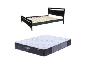 Henley Bed Frame Black + SleepTime X-Firm Mattress Queen