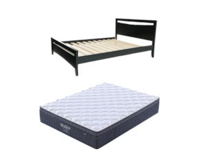 Henley Bed Frame Black + SleepTime Ultra Mattress Queen