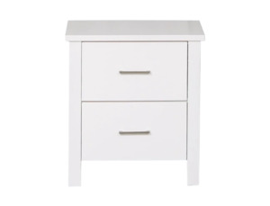 Bella 2 Drawer Bedside - White Colour