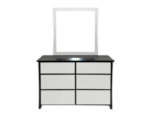 Maverick 6 Drw Dresser / Mirror (Black/White)