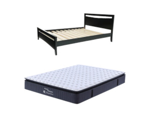 Henley Bed Frame Black + Sleeptime Pocket Pillow Top Mattress