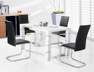 Lisa 1.2M 5 Pcs Dining Suite with White Chairs